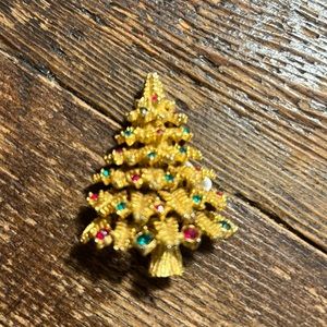 De Nicola vintage mid century modern Christmas tree brooch